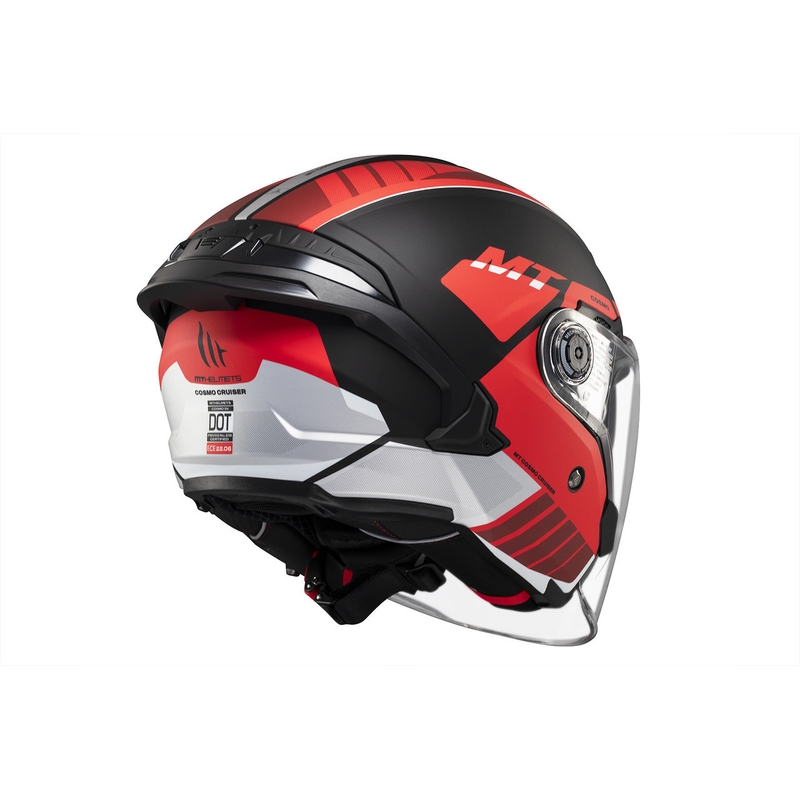 Kask otwarty MT Cosmo SV Cruiser matowy czerwono-czarno-szary