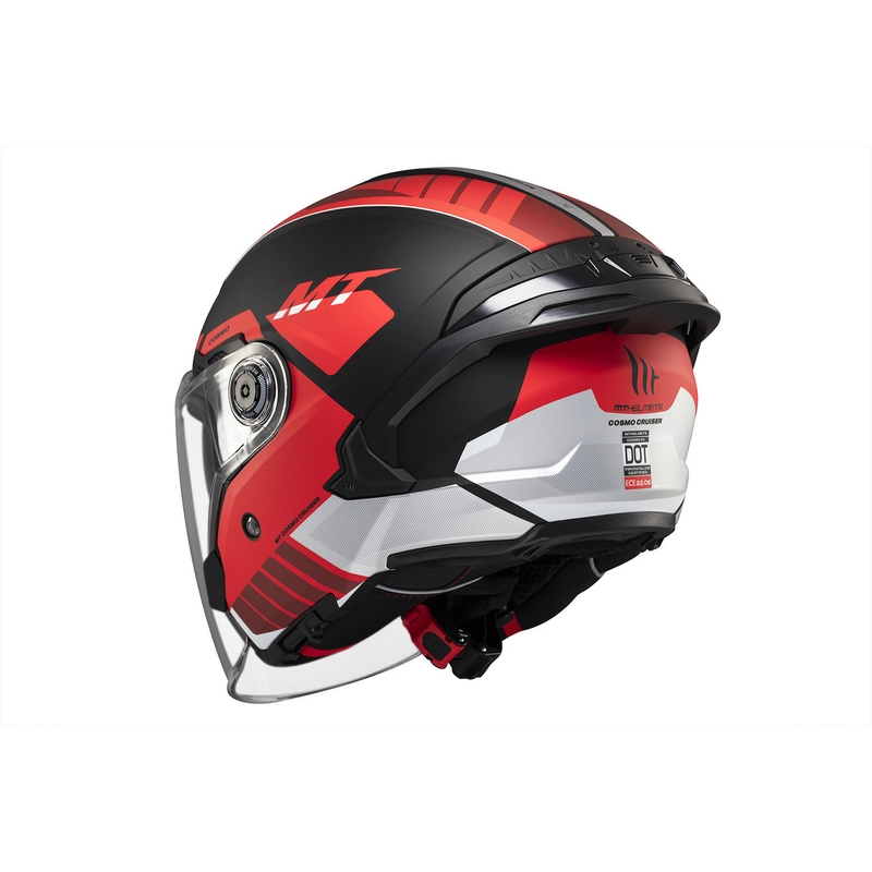 Kask otwarty MT Cosmo SV Cruiser matowy czerwono-czarno-szary