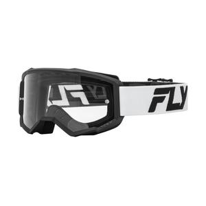 Gogle motocrossowe FLY Racing Focus biało-czarne z przezroczystą plexi