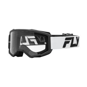 Dziecięce gogle motocrossowe FLY Racing Focus biało-czarne z przezroczystą plexi