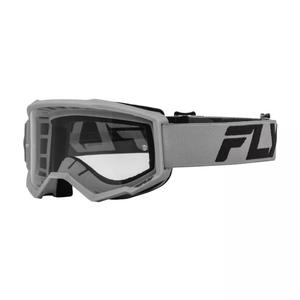 Dziecięce gogle motocrossowe FLY Racing Focus srebrno-czarne z przezroczystą plexi