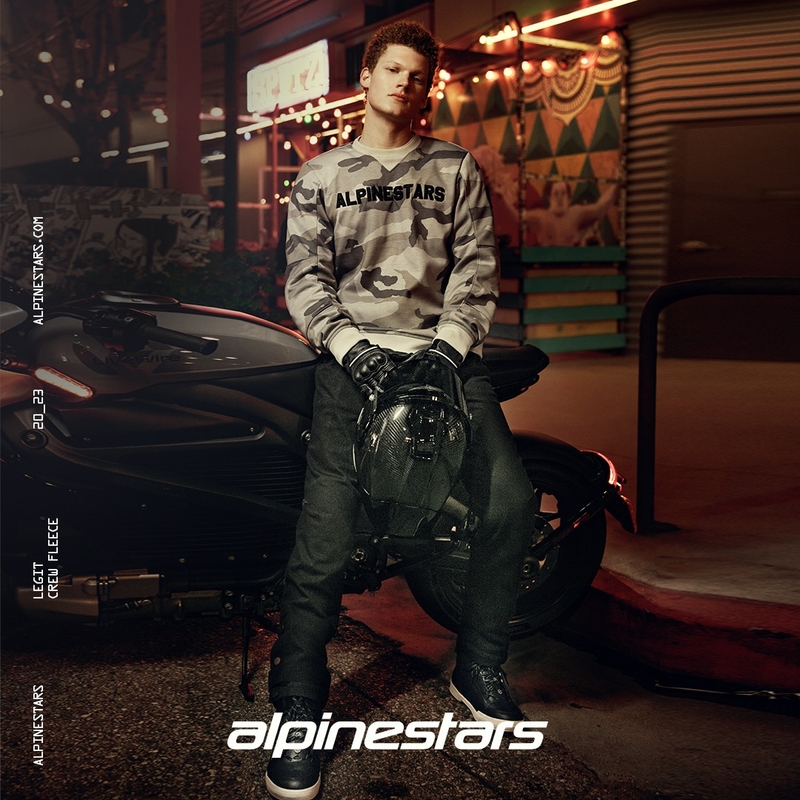 Bluza motocyklowa Alpinestars Legit Crew Fleece w kolorze jasnoszarym