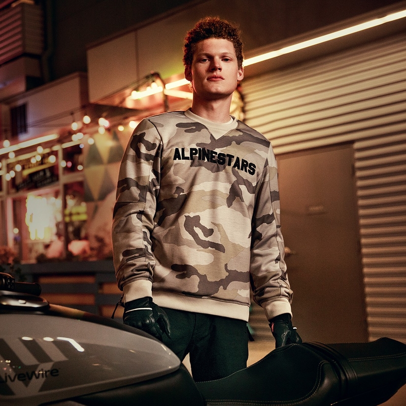 Bluza motocyklowa Alpinestars Legit Crew Fleece w kolorze jasnoszarym