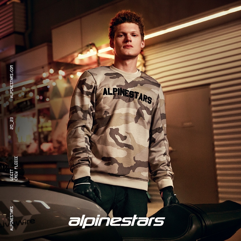 Bluza motocyklowa Alpinestars Legit Crew Fleece w kolorze jasnoszarym