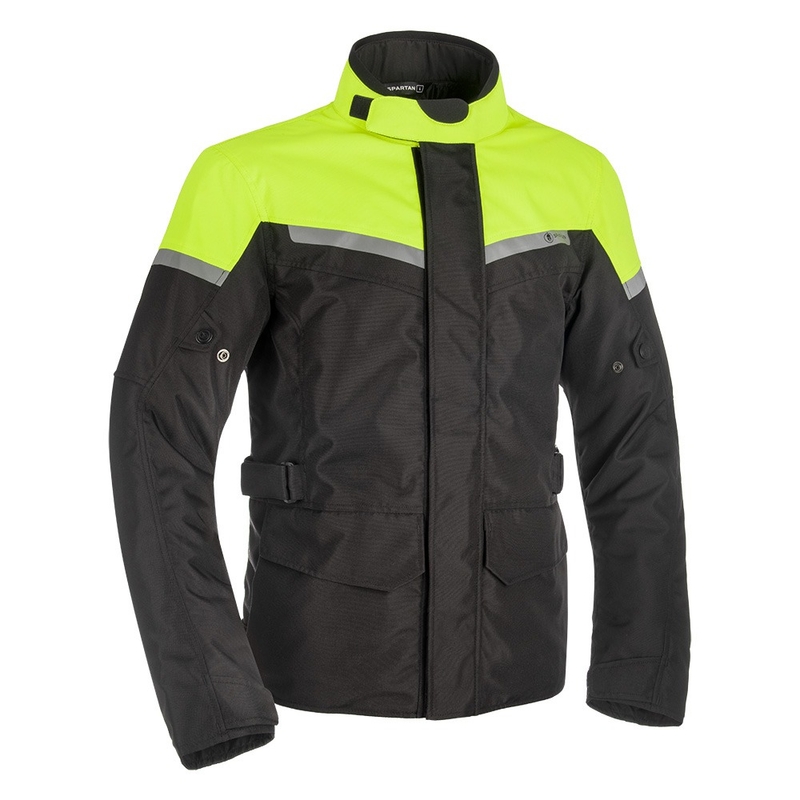 Kurtka motocyklowa Oxford Spartan Long WP czarno-fluo żółta
