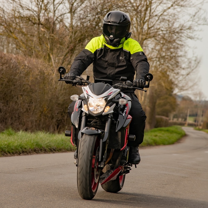 Kurtka motocyklowa Oxford Spartan Short WP czarno-fluo żółta