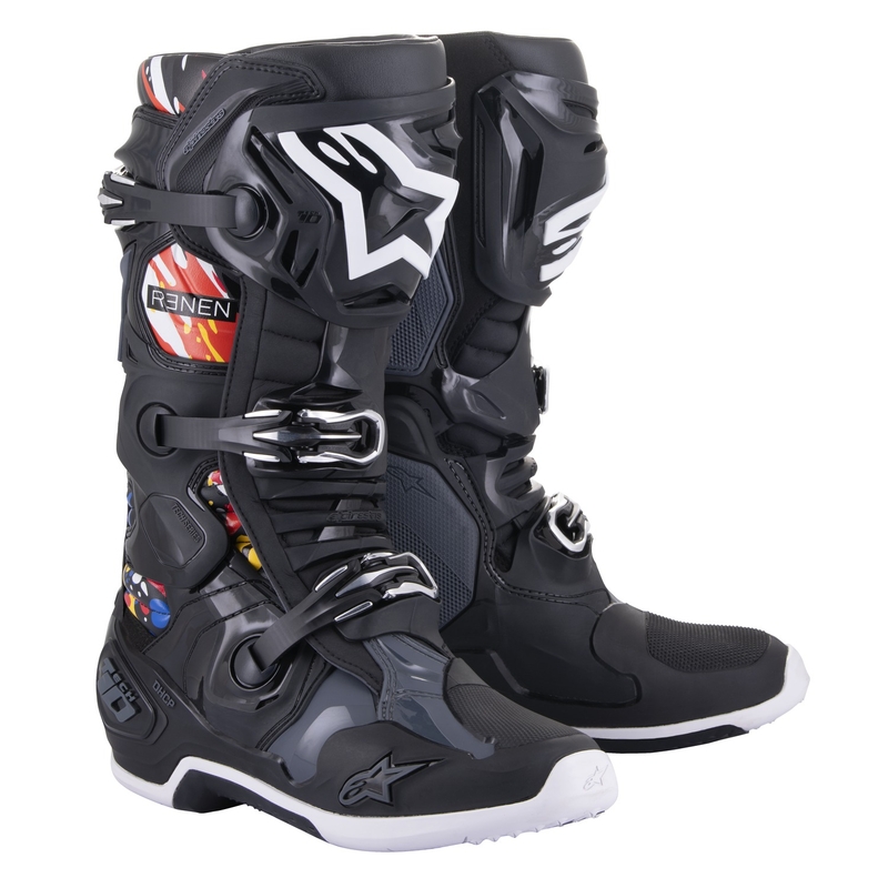 Buty motocyklowe Alpinestars Tech 10 Limited Edition Renen czarno-szaro-biało-wielokolorowe