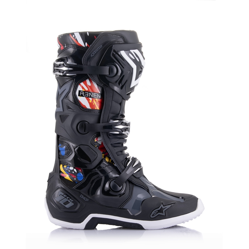 Buty motocyklowe Alpinestars Tech 10 Limited Edition Renen czarno-szaro-biało-wielokolorowe