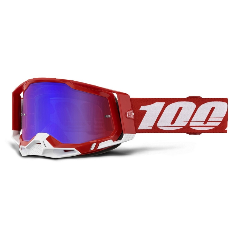 Gogle motocrossowe 100% RACECRAFT 2 Czerwona czerwono-niebieska plexi