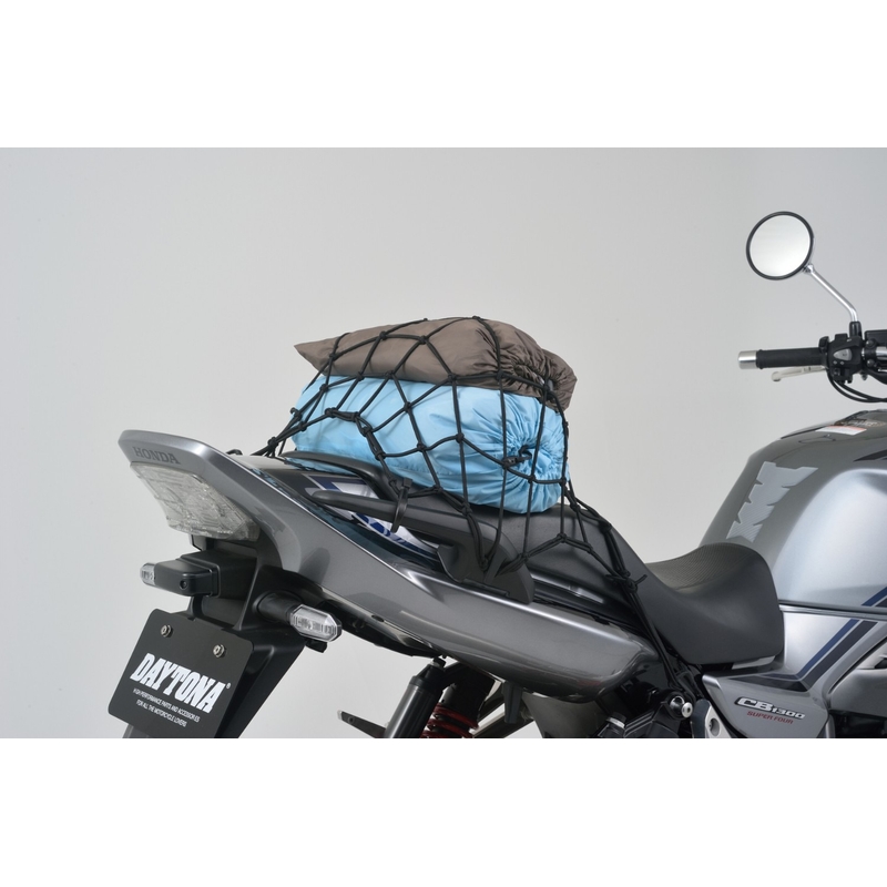Elastyczna siatka bagażowa do motocykla z plastikowymi haczykami Daytona 30 x 30 cm czarna