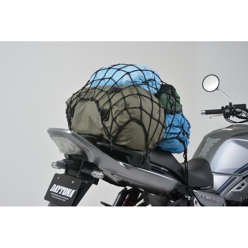 Elastyczna siatka bagażowa do motocykla z plastikowymi haczykami Daytona 50 x 50 cm czarna