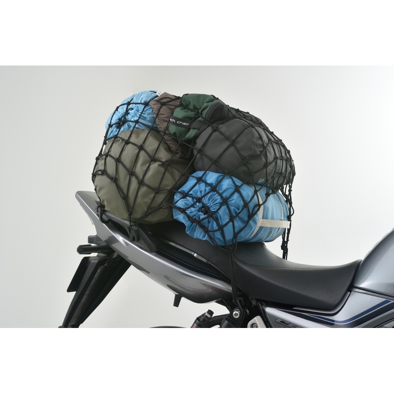 Elastyczna siatka bagażowa do motocykla z plastikowymi haczykami Daytona 60 x 60 cm czarna