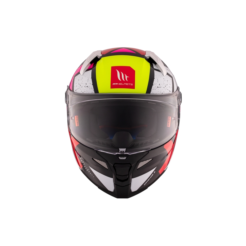 Zintegrowany kask motocyklowy MT REVENGE 2 S Light CO błyszczący biało-różowo-żółty