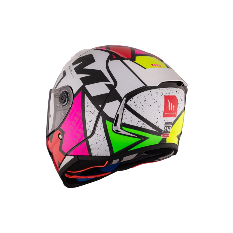 Zintegrowany kask motocyklowy MT REVENGE 2 S Light CO błyszczący biało-różowo-żółty