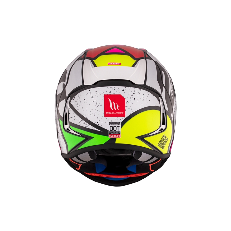 Zintegrowany kask motocyklowy MT REVENGE 2 S Light CO błyszczący biało-różowo-żółty