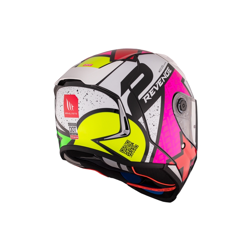 Zintegrowany kask motocyklowy MT REVENGE 2 S Light CO błyszczący biało-różowo-żółty