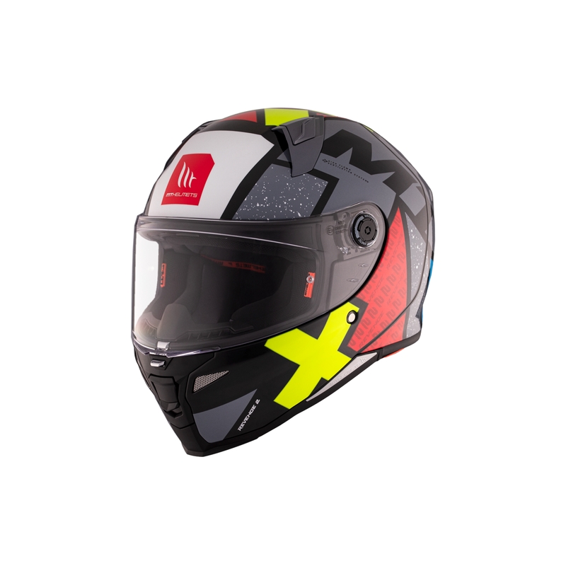 Zintegrowany kask motocyklowy MT REVENGE 2 S Light CO błyszczący czarno-czerwono-żółty