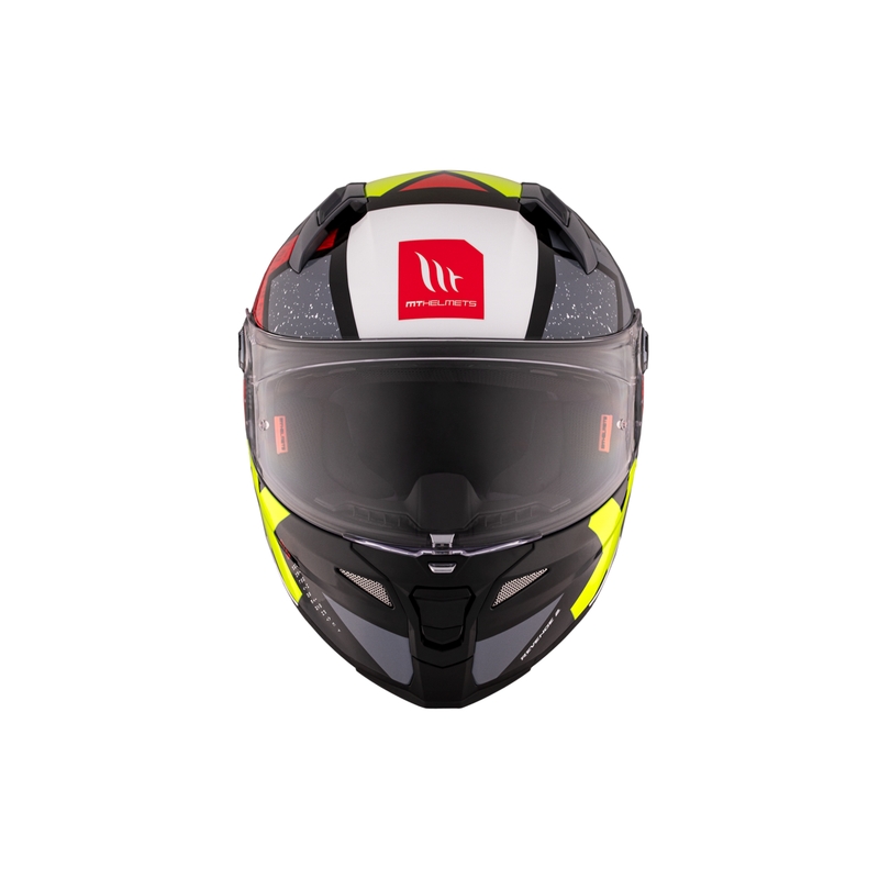 Zintegrowany kask motocyklowy MT REVENGE 2 S Light CO błyszczący czarno-czerwono-żółty