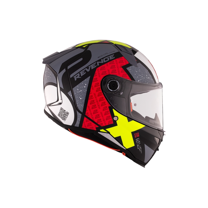 Zintegrowany kask motocyklowy MT REVENGE 2 S Light CO błyszczący czarno-czerwono-żółty