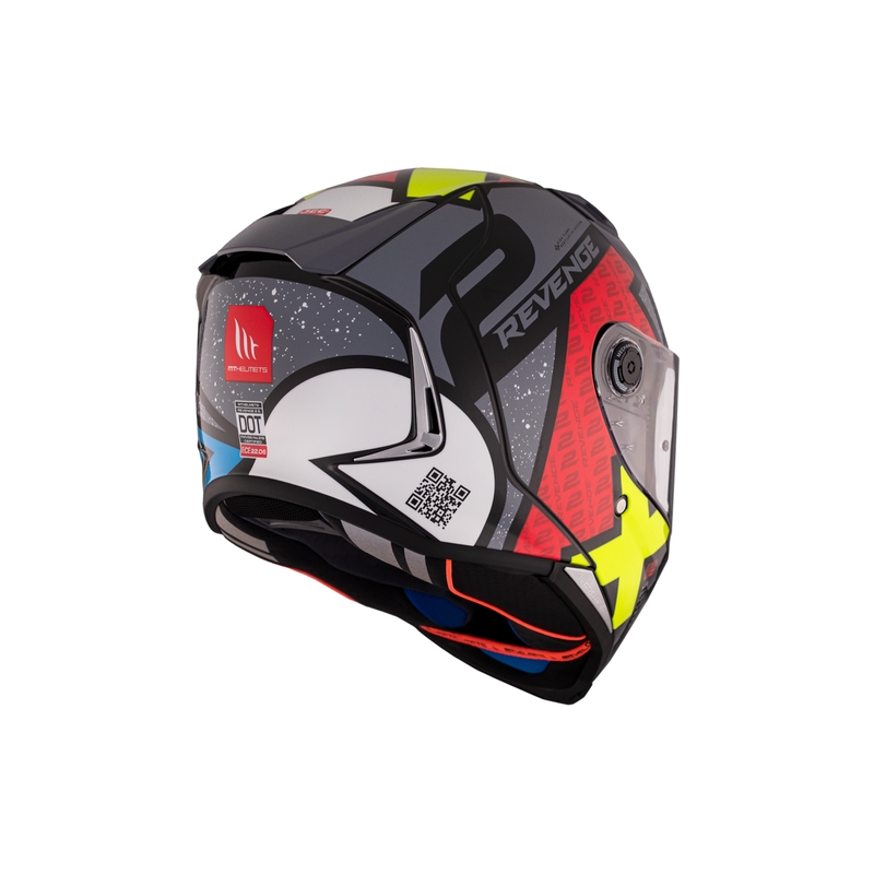 Zintegrowany kask motocyklowy MT REVENGE 2 S Light CO błyszczący czarno-czerwono-żółty