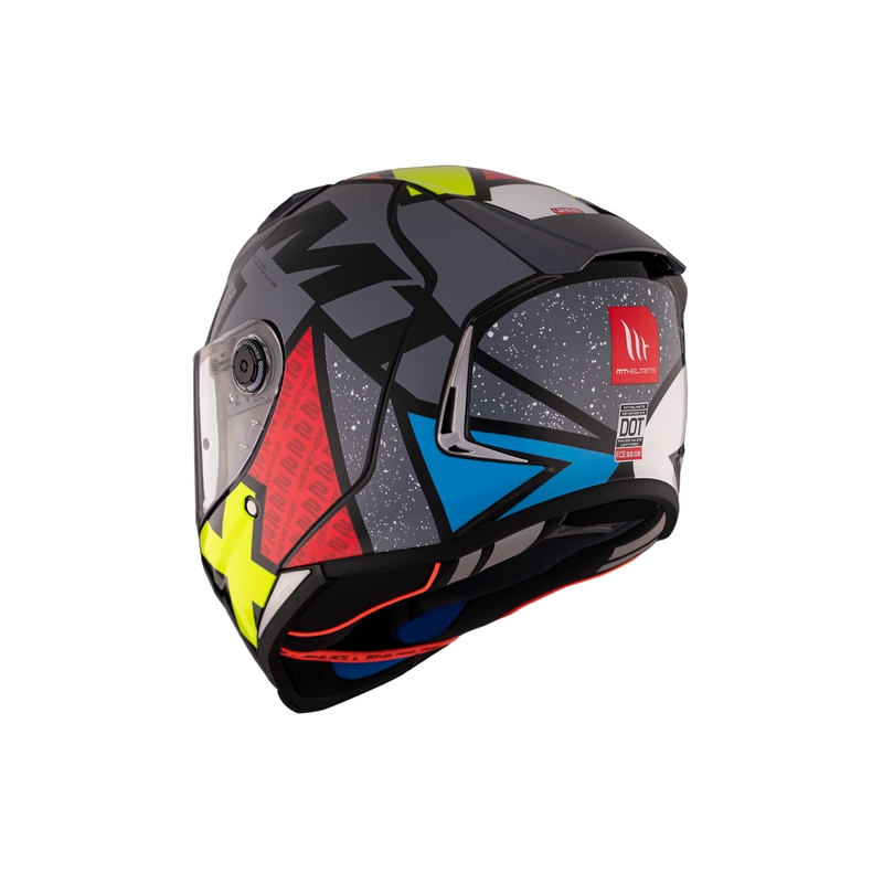 Zintegrowany kask motocyklowy MT REVENGE 2 S Light CO błyszczący czarno-czerwono-żółty