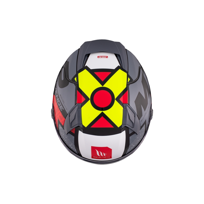 Zintegrowany kask motocyklowy MT REVENGE 2 S Light CO błyszczący czarno-czerwono-żółty
