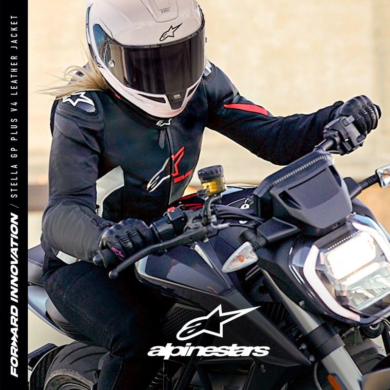 Damska kurtka motocyklowa Alpinestars GP PLUS 4 czarno-biało-różowa