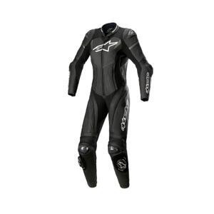 Alpinestars STELLA GP PLUS 2 damski jednoczęściowy skórzany kombinezon motocyklowy czarno-biało-metaliczny szary