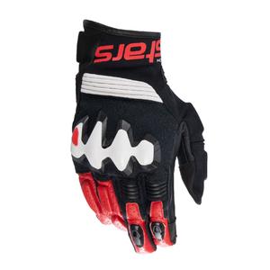 Rękawiczki motocyklowe Alpinestars Halo czarno-biało-czerwone