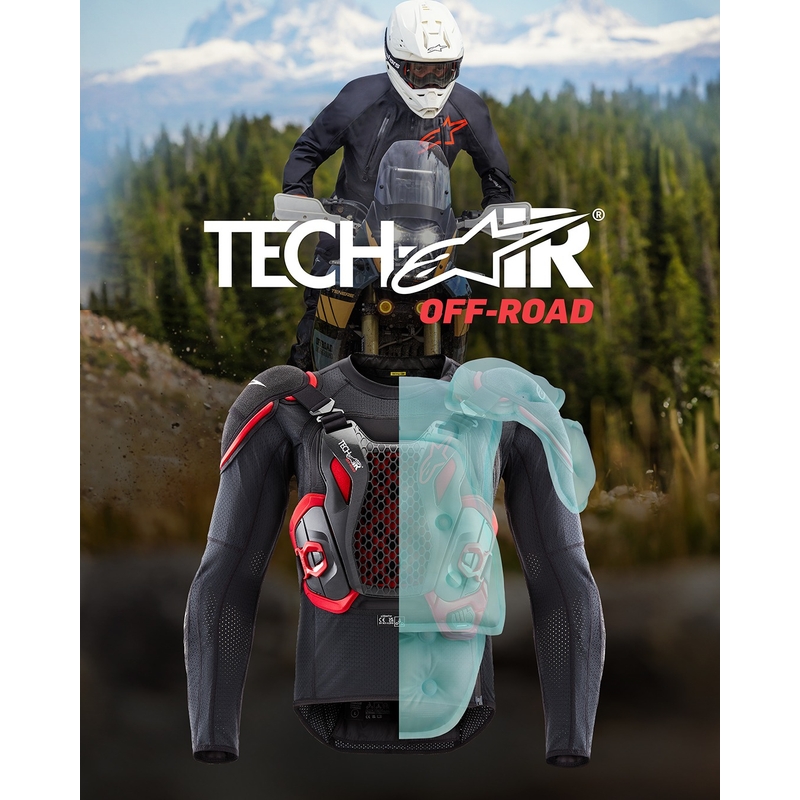 Kamizelka Alpinestars TECH-AIR®OFF-ROAD z systemem poduszek powietrznych czarno-czerwona