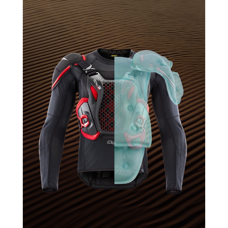 Kamizelka Alpinestars TECH-AIR®OFF-ROAD z systemem poduszek powietrznych czarno-czerwona