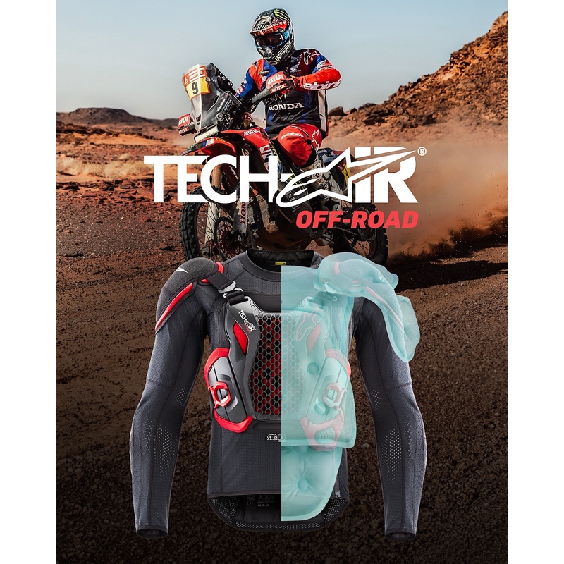 Kamizelka Alpinestars TECH-AIR®OFF-ROAD z systemem poduszek powietrznych czarno-czerwona