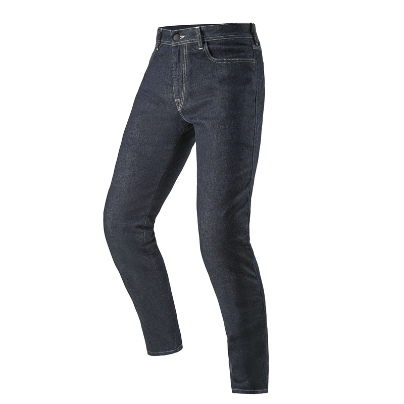 Niebieskie, sprane jeansy motocyklowe Alpinestars Copper 3 Denim
