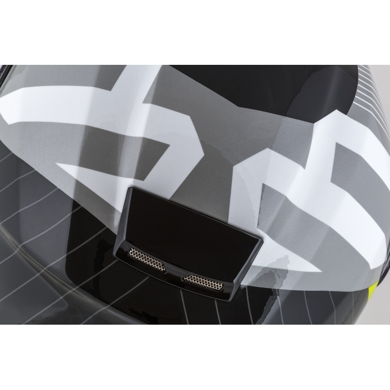 Kask motocyklowy składany Cassida Modulo 2.1 o profilu biało-czarno-fluo żółto-szary