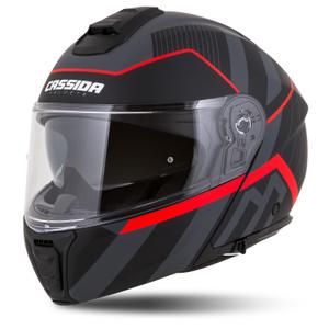 Kask motocyklowy składany Cassida Modulo 2.1 Profil matowy czarno-szaro-czerwony