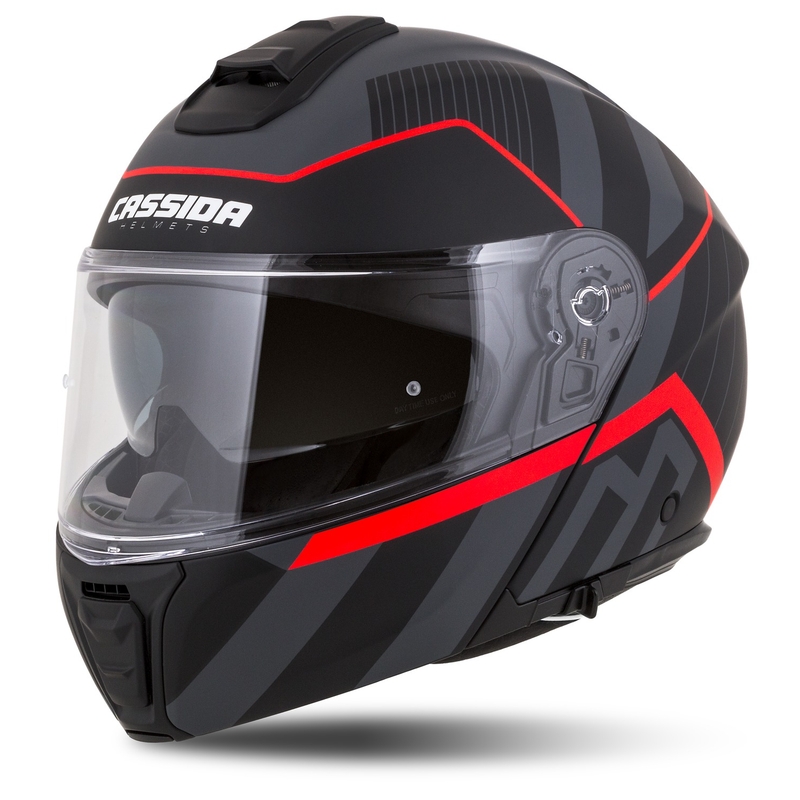 Kask motocyklowy składany Cassida Modulo 2.1 Profil matowy czarno-szaro-czerwony