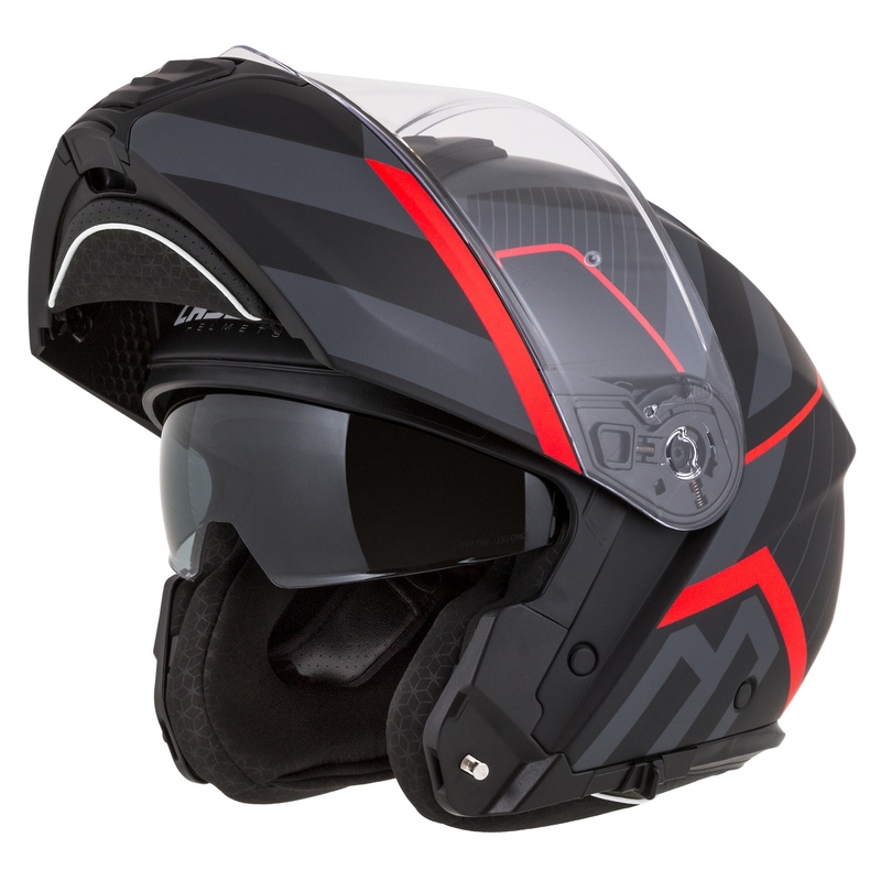 Kask motocyklowy składany Cassida Modulo 2.1 Profil matowy czarno-szaro-czerwony