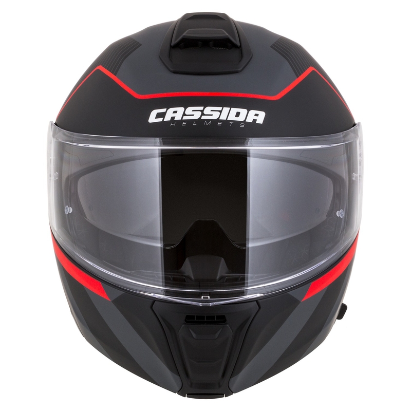 Kask motocyklowy składany Cassida Modulo 2.1 Profil matowy czarno-szaro-czerwony