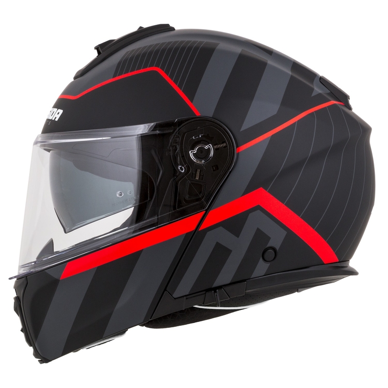 Kask motocyklowy składany Cassida Modulo 2.1 Profil matowy czarno-szaro-czerwony