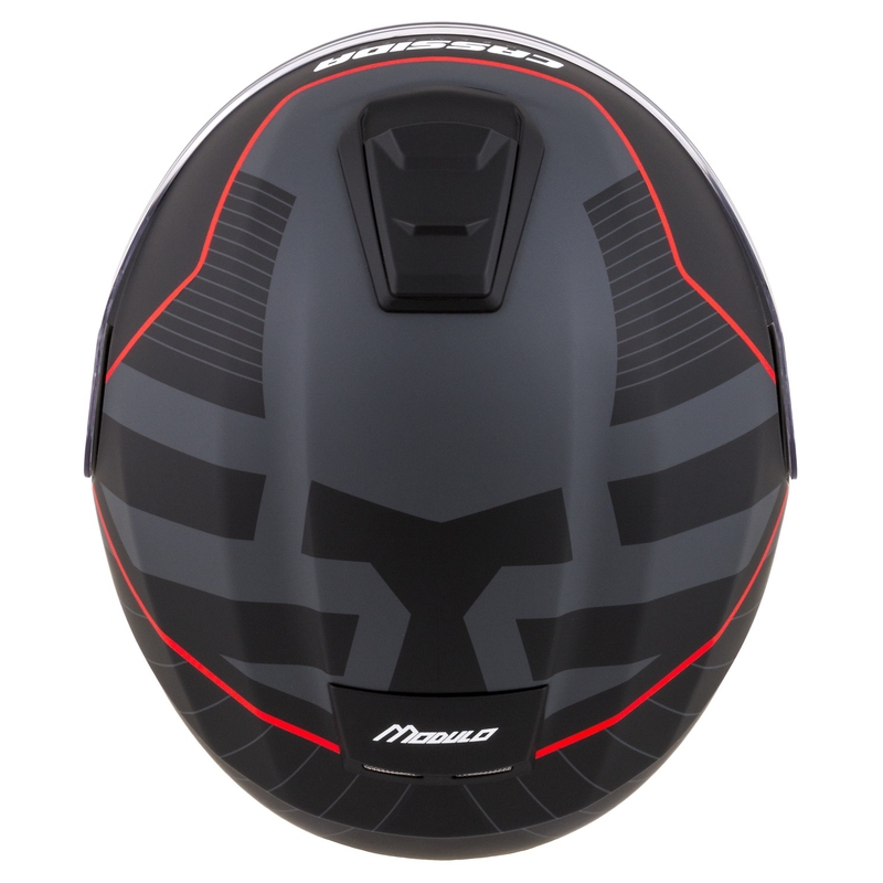 Kask motocyklowy składany Cassida Modulo 2.1 Profil matowy czarno-szaro-czerwony