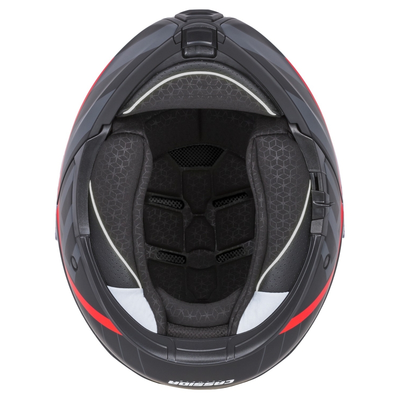 Kask motocyklowy składany Cassida Modulo 2.1 Profil matowy czarno-szaro-czerwony