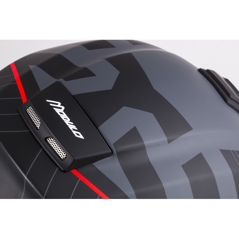 Kask motocyklowy składany Cassida Modulo 2.1 Profil matowy czarno-szaro-czerwony