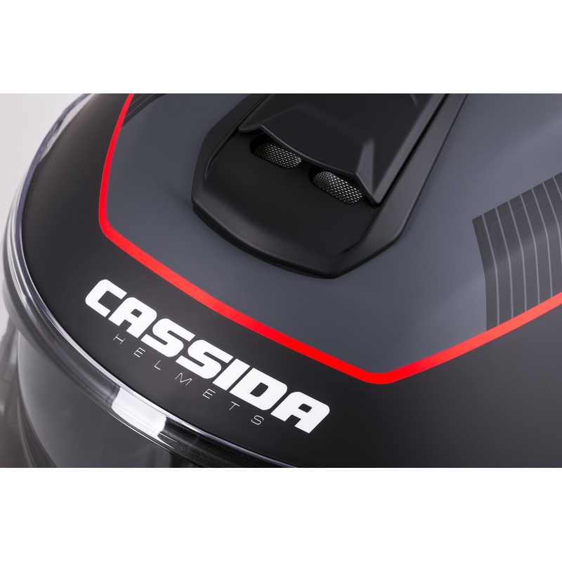 Kask motocyklowy składany Cassida Modulo 2.1 Profil matowy czarno-szaro-czerwony