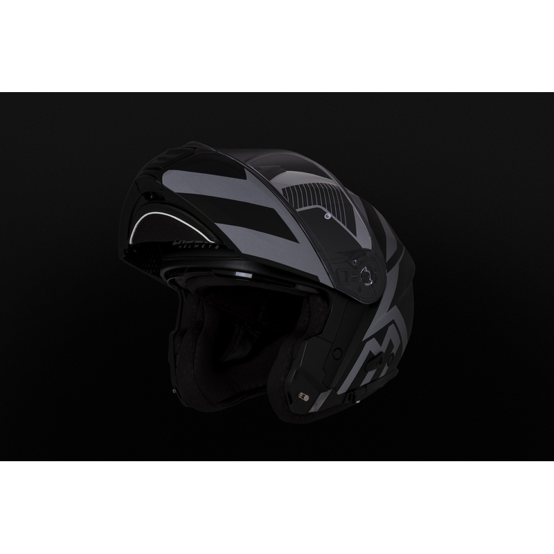 Kask motocyklowy składany Cassida Modulo 2.1 Profil Vision matowy czarno-szary odblaskowy