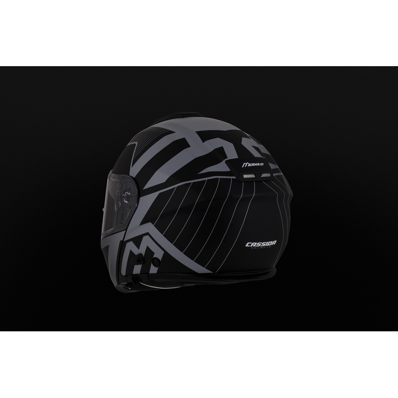 Kask motocyklowy składany Cassida Modulo 2.1 Profil Vision matowy czarno-szary odblaskowy