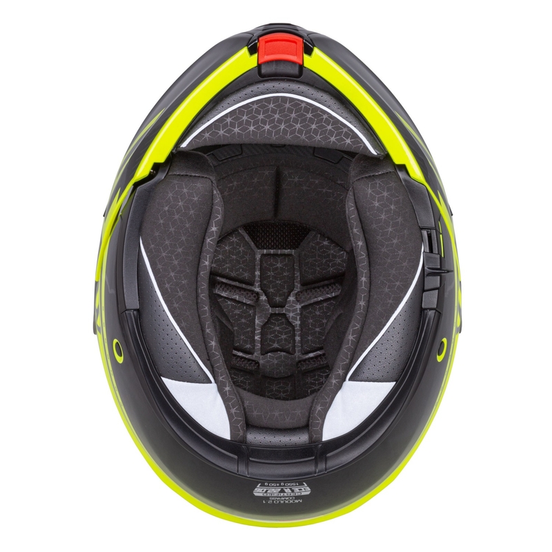Kask motocyklowy składany Cassida Modulo 2.1 Compass fluo żółto-czarno-srebrno-czerwony