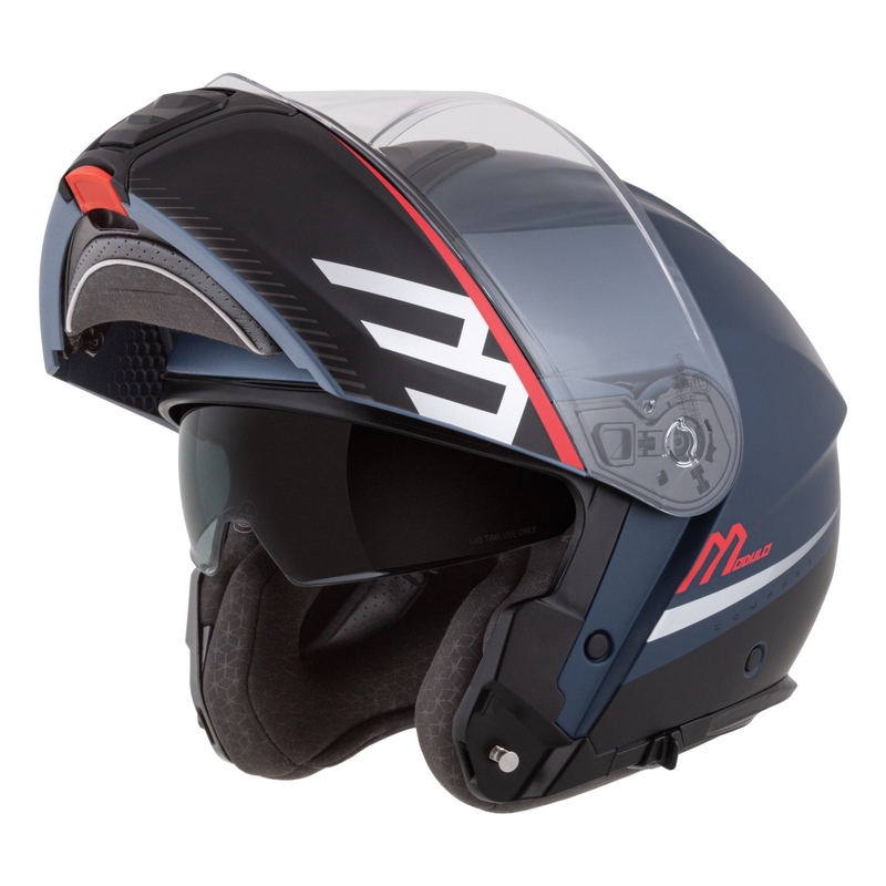Kask motocyklowy składany Cassida Modulo 2.1 Compass matowo-niebieski perłowo-czarno-czerwony