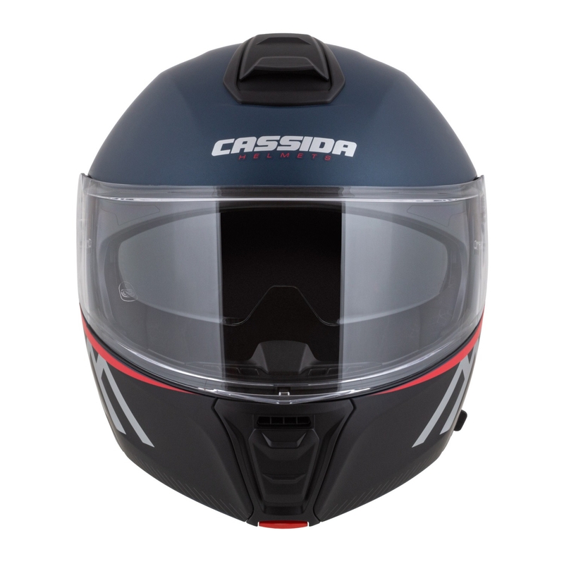 Kask motocyklowy składany Cassida Modulo 2.1 Compass matowo-niebieski perłowo-czarno-czerwony