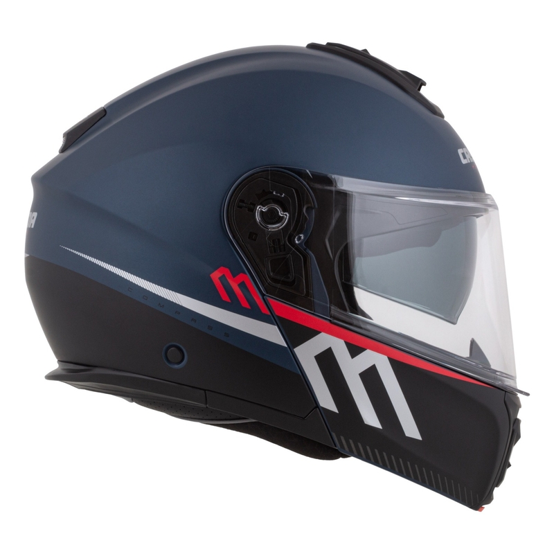 Kask motocyklowy składany Cassida Modulo 2.1 Compass matowo-niebieski perłowo-czarno-czerwony