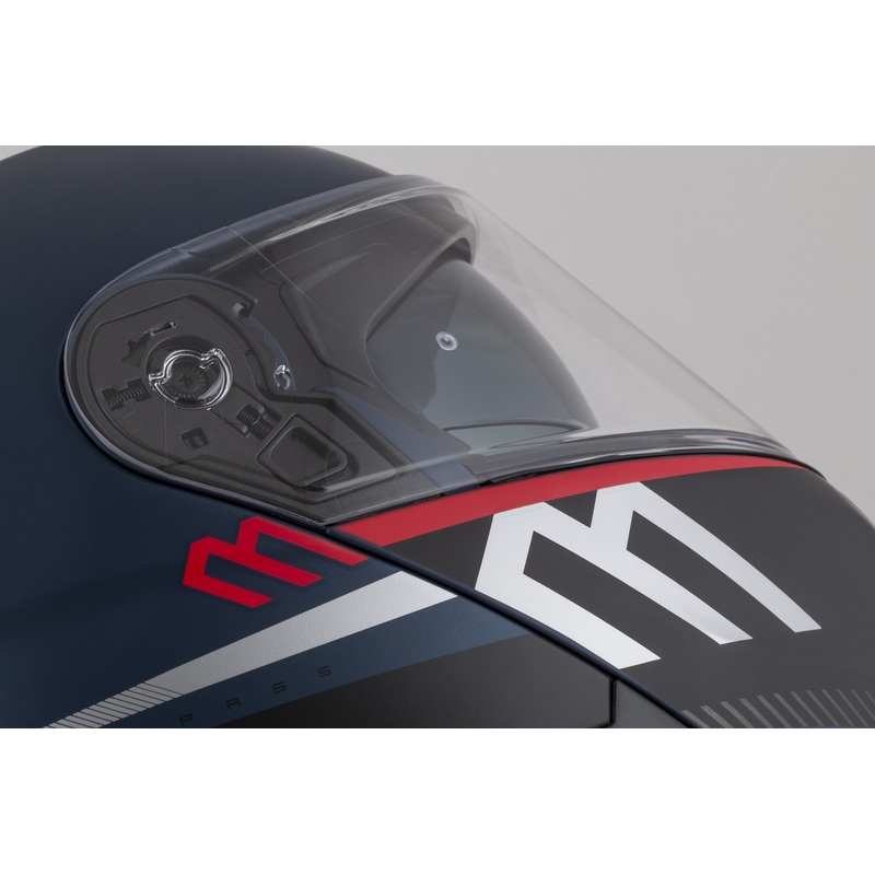 Kask motocyklowy składany Cassida Modulo 2.1 Compass matowo-niebieski perłowo-czarno-czerwony